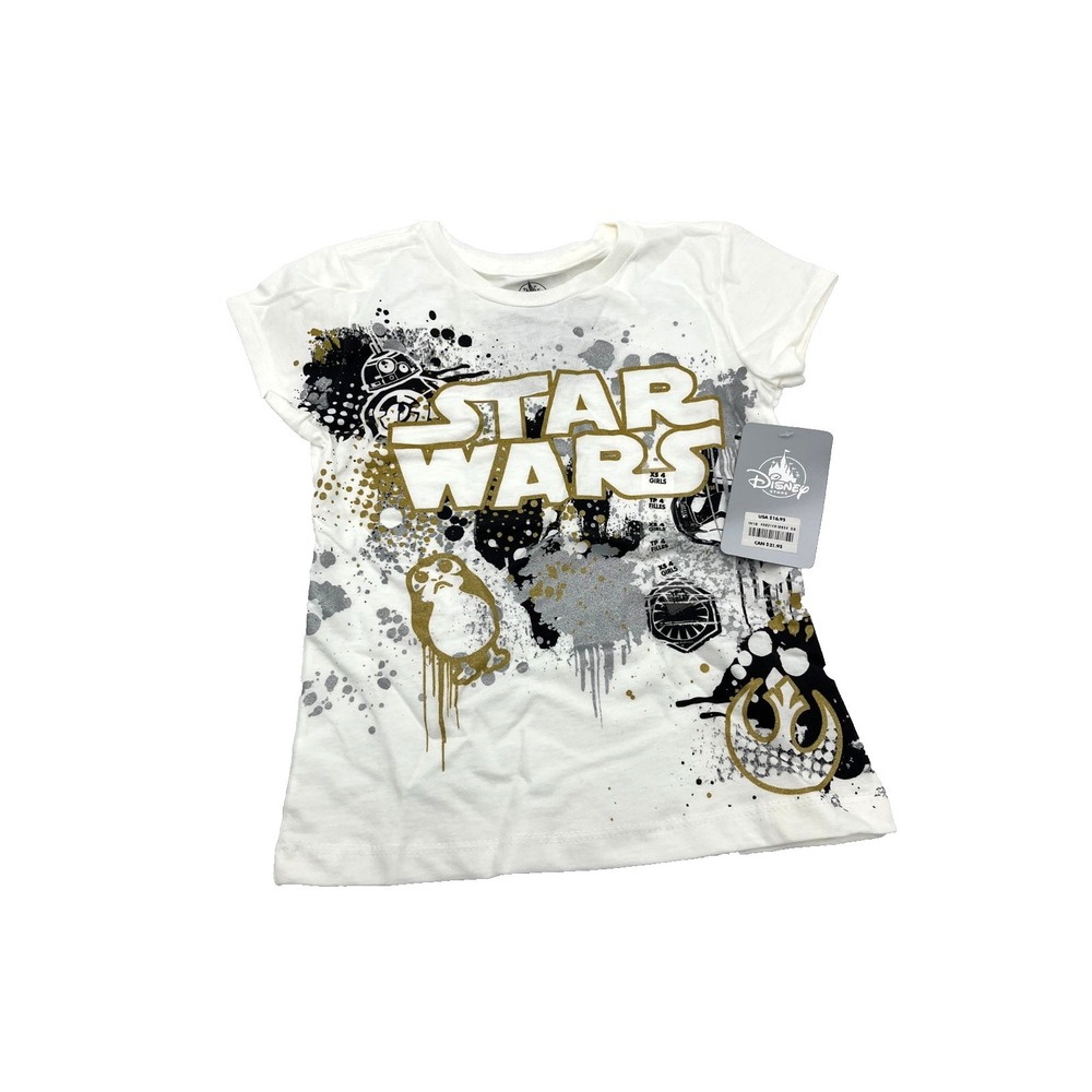Disney Store Star Wars White Girls T-Shirt XS(4)